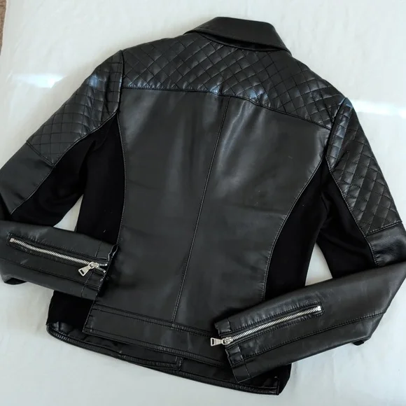 Express Quilted Moto Faux Leather Jacket - Picture 10 of 16